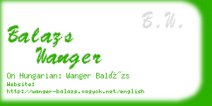 balazs wanger business card